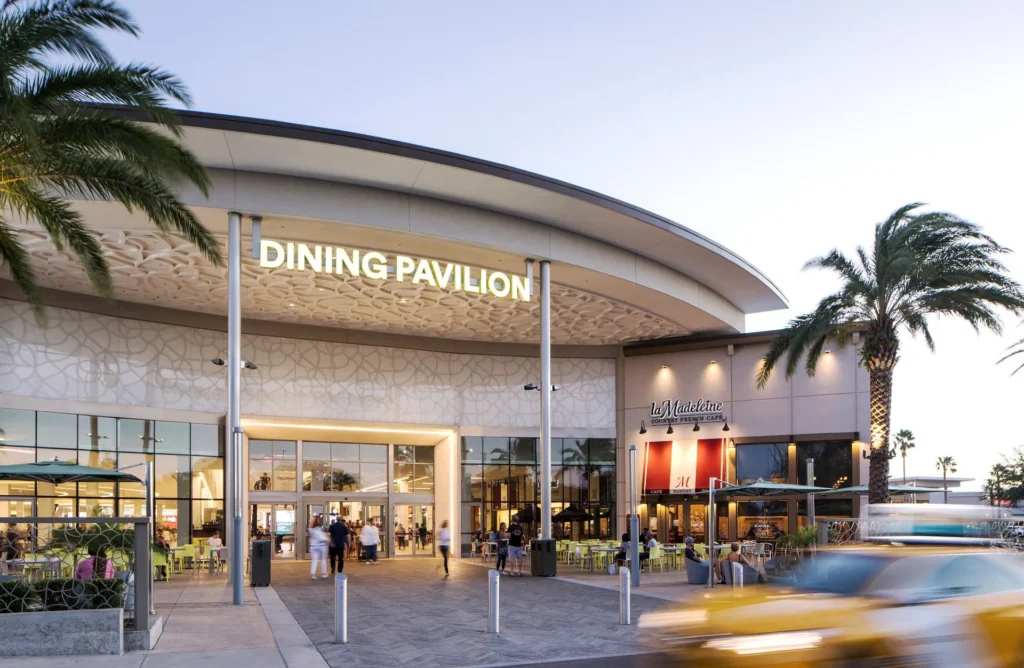 A view of a luxury shopping mall in Florida