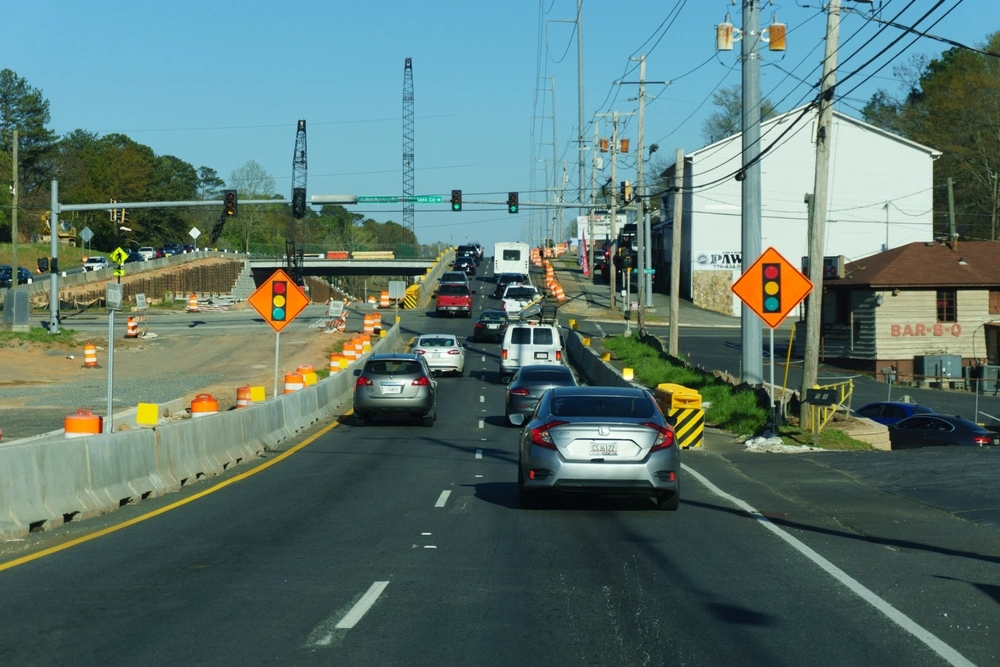 A view of a downtown road in Georgia