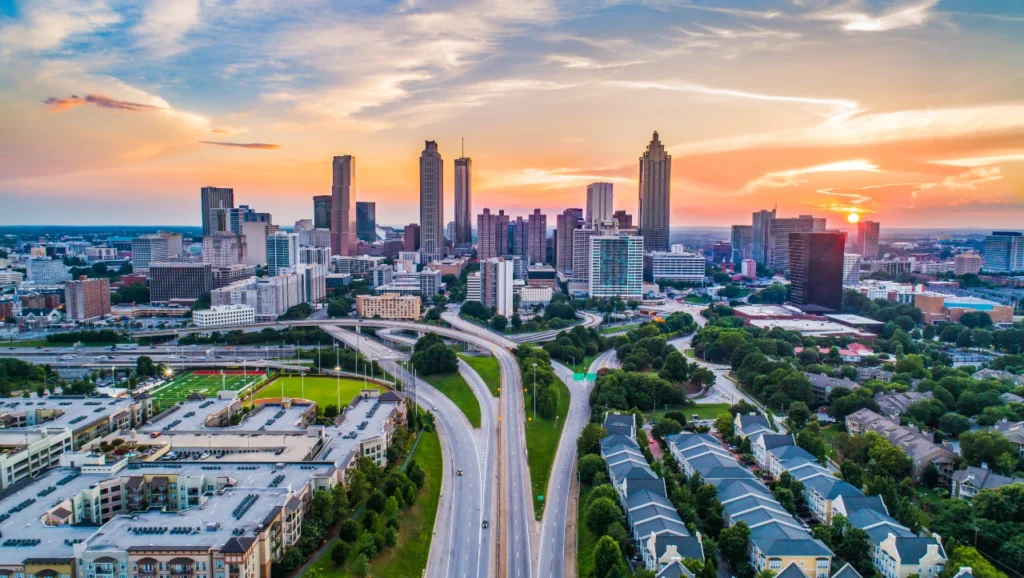 A view of the buildings in Georgia, USA