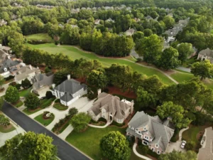 Aerial view of townhomes in Georgia