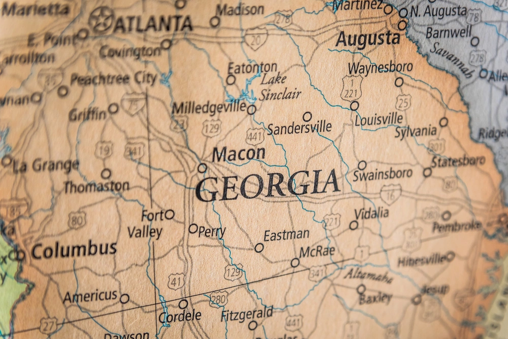 An view of map in Georgia