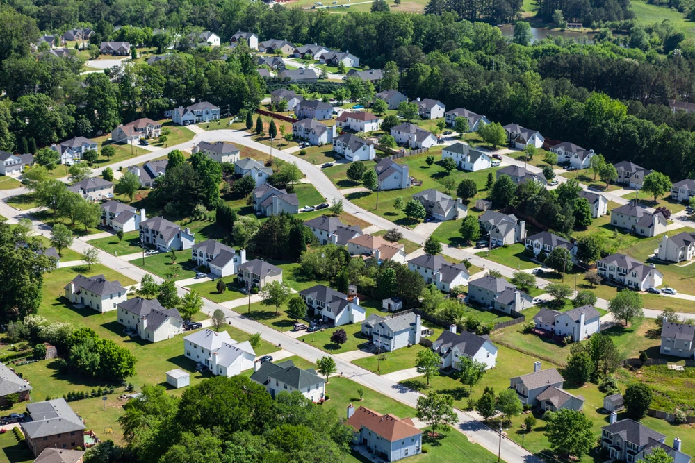 An aerial view of a house properties in Georgia